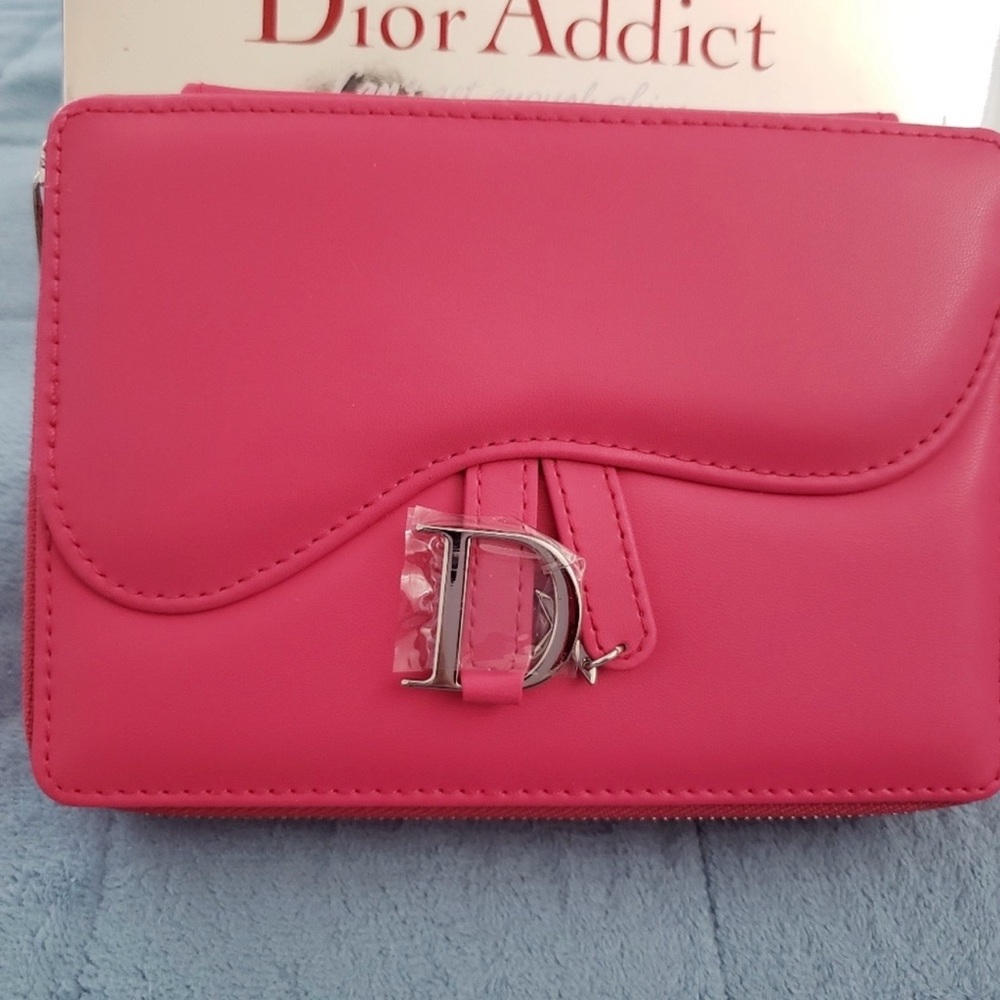 Dior Fuchsia Clutch with Silver Accent